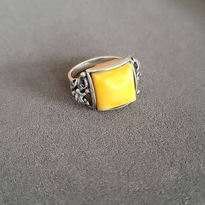 Butterscotch Amber Sterling Ring